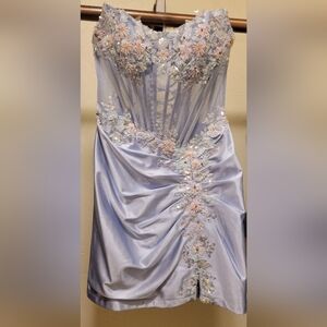 Prom, Homecoming, Lavender Floral Embellished Dress